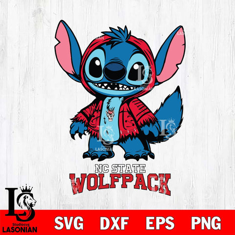 NC State Wolfpack Stitch Halloween Svg Eps Dxf Png File, NCAA svg, Digital Download, Instant Download