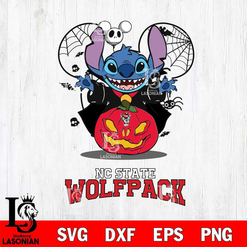 NC State Wolfpack Stitch Horror Halloween Svg Eps Dxf Png File, Digital Download, Instant Download