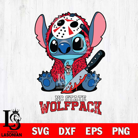 NC State Wolfpack Stitch Jason Voorhees Svg Eps Dxf Png File, NCAA svg, Digital Download, Instant Download