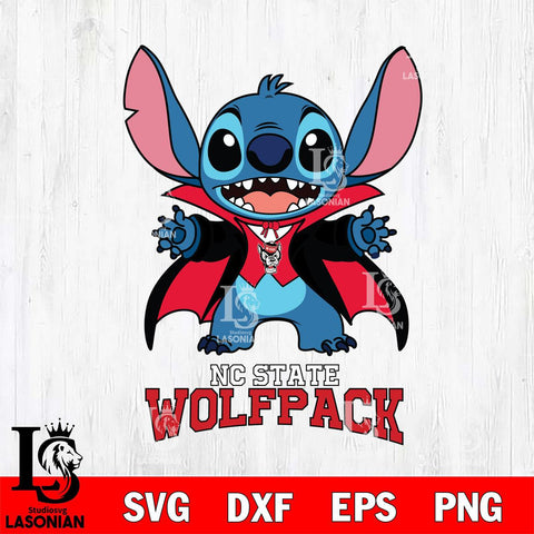 NC State Wolfpack Stitch Vampire halloween Svg Eps Dxf Png File, NCAA svg, Digital Download, Instant Download