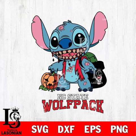 NC State Wolfpack Stitch Zombie Svg Eps Dxf Png File, NCAA svg, Digital Download, Instant Download