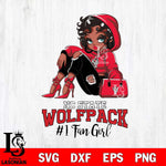 NC State Wolfpack #1 beauty Black Fan Girl, Svg Eps Dxf Png File, Digital Download