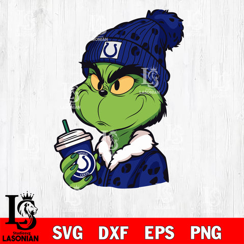 Boujee grinch Indianapolis Colts svg eps dxf png file, digital download , Instant Download