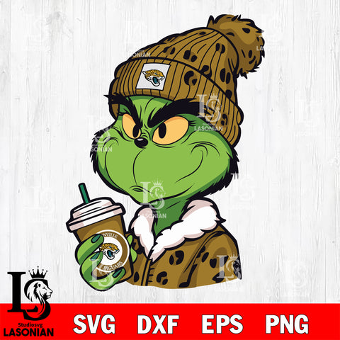 Boujee grinch Jacksonville Jaguars svg eps dxf png file, digital download , Instant Download