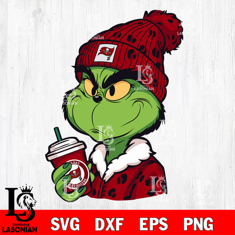 Boujee grinch Tampa Bay Buccaneers svg eps dxf png file, digital download , Instant Download