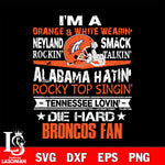 I'm a orange white wearin...Denver Broncos fan svg,eps,dxf,png file , digital download