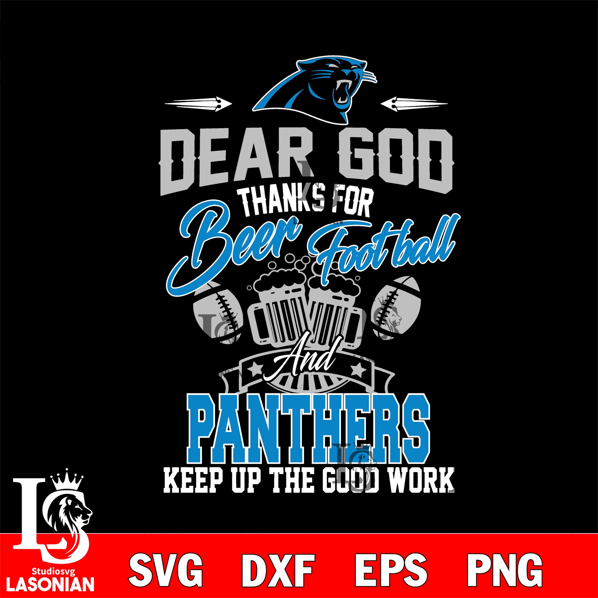 Panthers Game Day Digital Art File SVG and DXF File for 