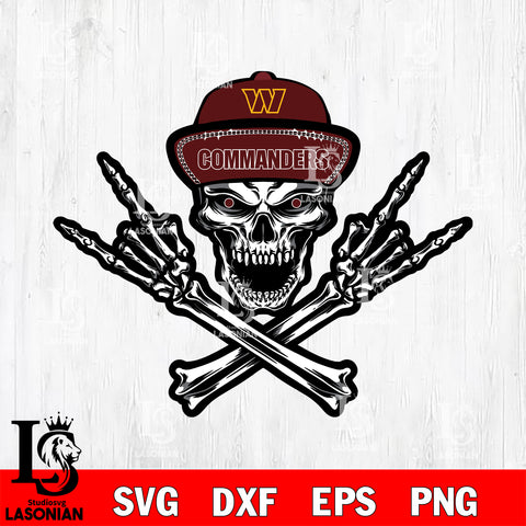 Wasington commanders Skull svg , eps , dxf , png file , digital download