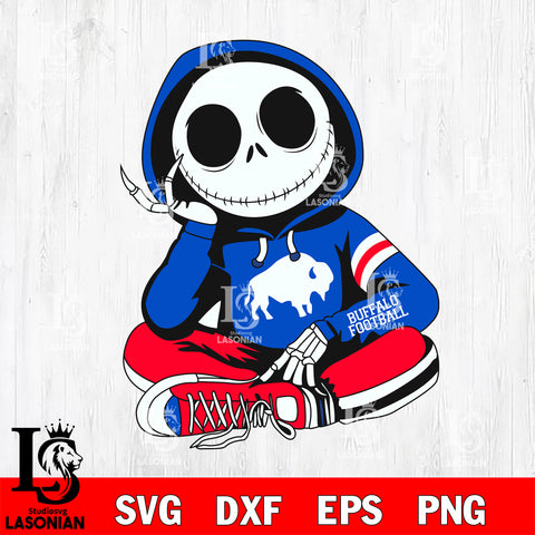 NFL Buffalo Bills Jack Skellington halloween 2 Svg Eps Dxf Png File, Digital Download, Instant Download