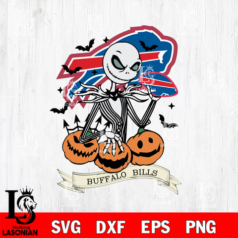 NFL Buffalo Bills Jack Skellington halloween Svg Eps Dxf Png File, Digital Download, Instant Download