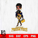 Nashville Predators Beautiful Black Fan Girl, Svg Eps Dxf Png File, Digital Download