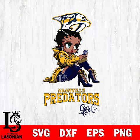 Nashville Predators Beauty Black Fan Girl Football, Svg Eps Dxf Png File, Digital Download