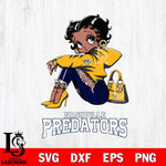 Nashville Predators Betty Boop Black Fan Girl Svg Eps Dxf Png File, Digital Download, Instant Download