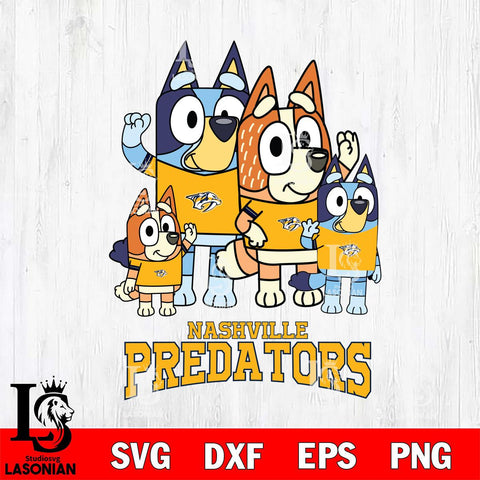 Nashville Predators Bluey & Bingo 14 Svg Eps Dxf Png File, NHL svg, Digital Download, Instant Download