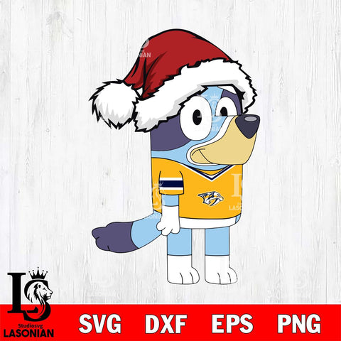 Nashville Predators Bluey Cartoon Christmas Svg Eps Dxf Png File, Digital Download, Instant Download