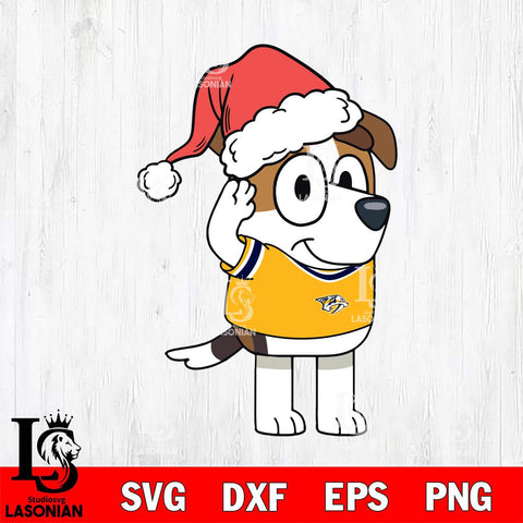 Nashville Predators Bluey Jack Christmas Svg Eps Dxf Png File, Digital Download, Instant Download