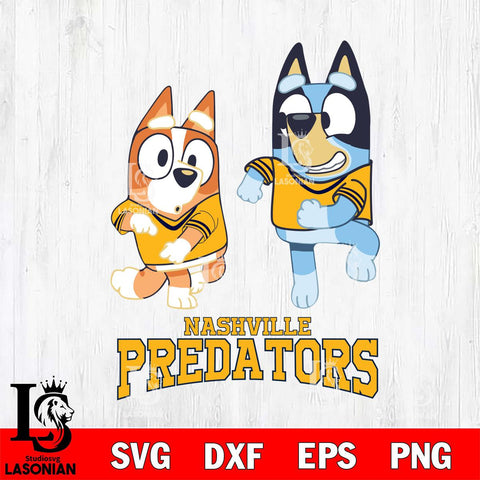 Nashville Predators Bluey with Chilli Dance Svg Eps Dxf Png File, Digital Download, Instant Download