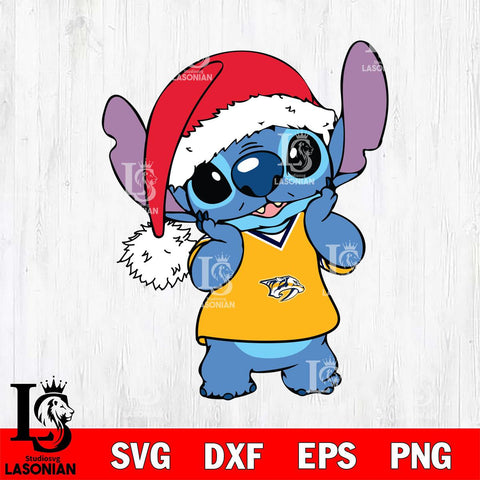 Nashville Predators Cute Stitch Christmas Svg Eps Dxf Png File, Digital Download, Instant Download