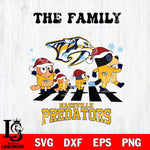 Nashville Predators Family Bluey Christmas Svg Eps Dxf Png File, Digital Download