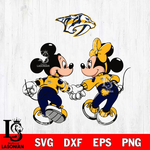 Nashville Predators Fan Minnie And Mickey Love Svg Eps Dxf Png File, Digital Download, Instant Download