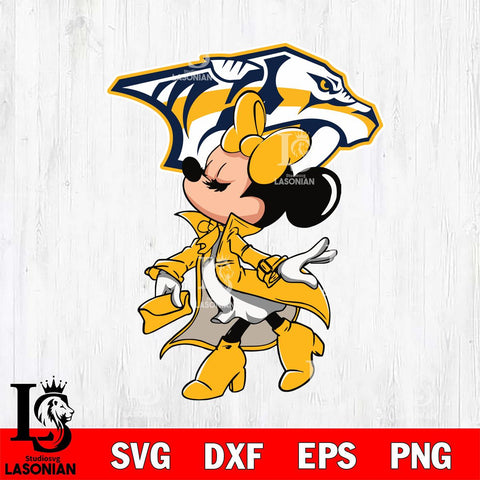 Nashville Predators Glamorous Minnie Svg Eps Dxf Png File, Digital Download, Instant Download