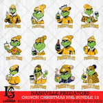 Nashville Predators Grinch Christmas NHL Bundle 12 Cut Files, Cricut,Christmas Svg Dxf Eps Png file , Digital Download