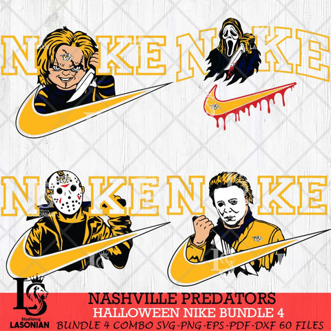 Nashville Predators Halloween Nike NHL Bundle 4 Svg Eps Dxf Png File, Digital Download, Instant Download