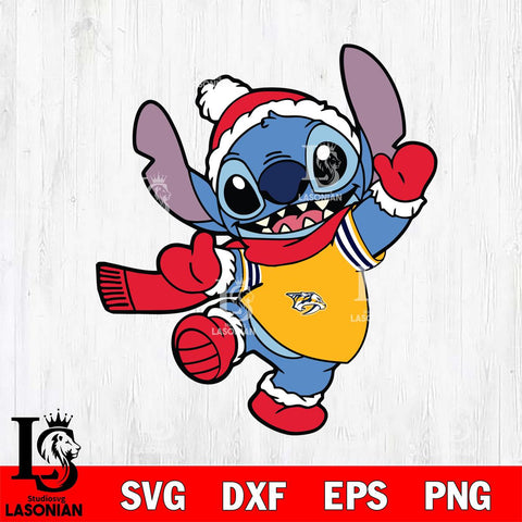 Nashville Predators Stitch Disney Christmas Svg Eps Dxf Png File, Digital Download, Instant Download