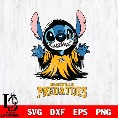 Nashville Predators Stitch Ghost Svg Eps Dxf Png File, NHL svg, Digital Download, Instant Download