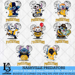 Nashville Predators Stitch Halloween Bundle 8 SVG Svg Eps Dxf Png File, Digital Download, Instant Download