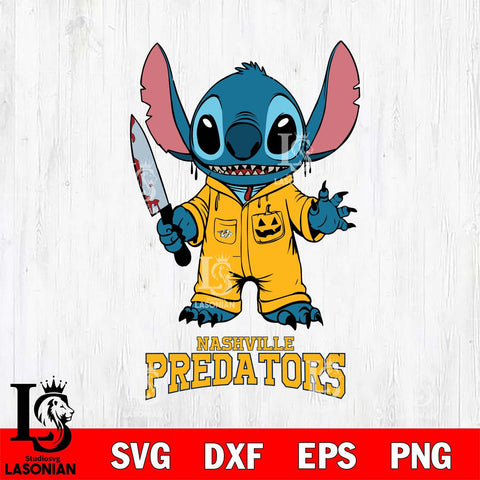 Nashville Predators Stitch Horror 2 Svg Eps Dxf Png File, NHL svg, Digital Download, Instant Download