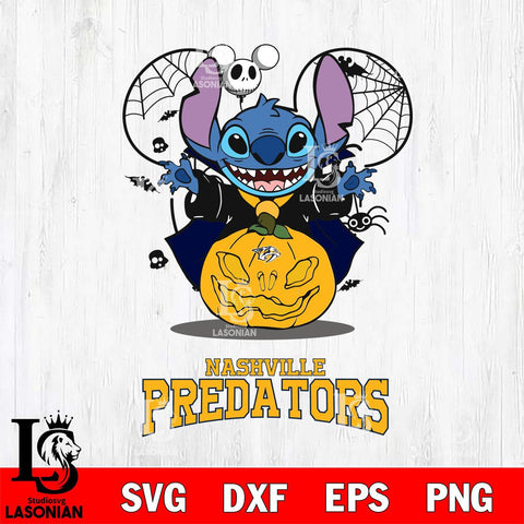 Nashville Predators Stitch Horror Halloween Svg Eps Dxf Png File, Digital Download, Instant Download