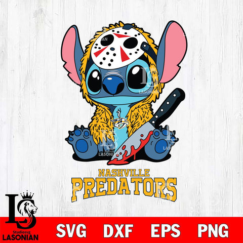 Nashville Predators Stitch Jason Voorhees Svg Eps Dxf Png File, NHL svg, Digital Download, Instant Download