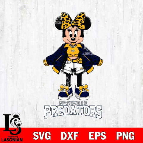 Nashville Predators Style Minnie Disney Svg Eps Dxf Png File, Digital Download, Instant Download