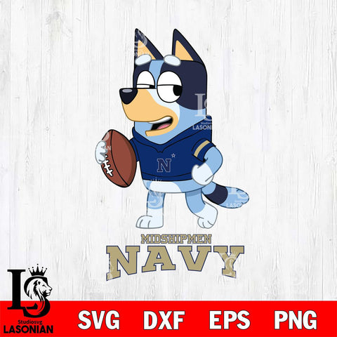 Navy Midshipmen Bluey Football Sport Svg Eps Dxf Png File, Digital Download ,Instant Download, Cricut File