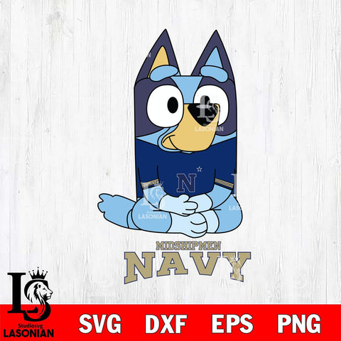 Navy Midshipmen Bluey Styles Football Svg Eps Dxf Png File,NCAA Svg Files,Bluey svg ,Digital Download ,Instant Download, Cricut File