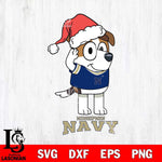 Navy Midshipmen Christmas Bluey Jack Sport Cut Files,Bluey Cricut,Christmas Svg , Bluey svg , Digital Download, dxf eps png pdf file