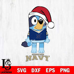 Navy Midshipmen Christmas Bluey Sport Cut Files,Bluey Cricut,Christmas Svg , Bluey svg , Digital Download, dxf eps png pdf file