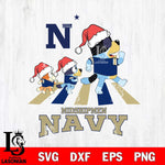 Navy Midshipmen Christmas Family Bluey Walking Cut Files,Bluey Cricut,Christmas Svg , Bluey svg , Digital Download, dxf eps png pdf file