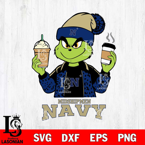 Navy Midshipmen Grinch 2 coffee Svg Eps Dxf Png File, Digital Download, Instant Download