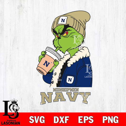 Navy Midshipmen Grinch Bougie Football Svg Eps Dxf Png File, Digital Download, Instant Download