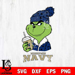 Navy Midshipmen Grinch Cofffe Christmas Cut Files Cricut, Svg Dxf Eps Png file, Digital download , Silhouette