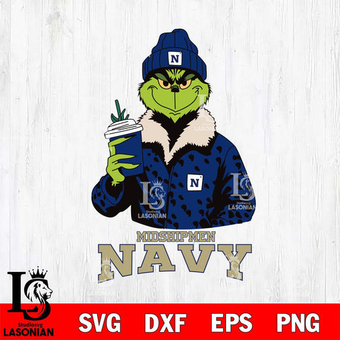 Navy Midshipmen Grinch Leopard Svg Eps Dxf Png File, Digital Download, Instant Download