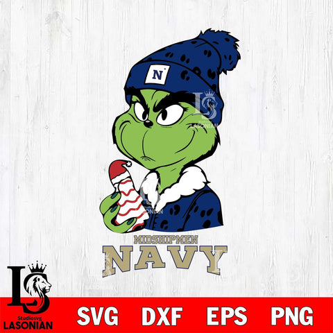 Navy Midshipmen Grinch Tree Cake Svg Eps Dxf Png File, Digital Download, Instant Download