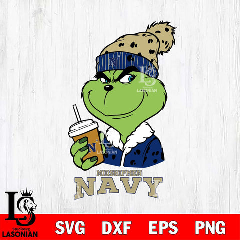 Navy Midshipmen Grinch hat Svg Eps Dxf Png File, Digital Download, Instant Download