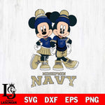 Navy Midshipmen Mickey And Minnie Mouse Football Svg Eps Dxf Png File, NCAA svg , File Cut , Digital Download , Instant Download, Cut Svg Files