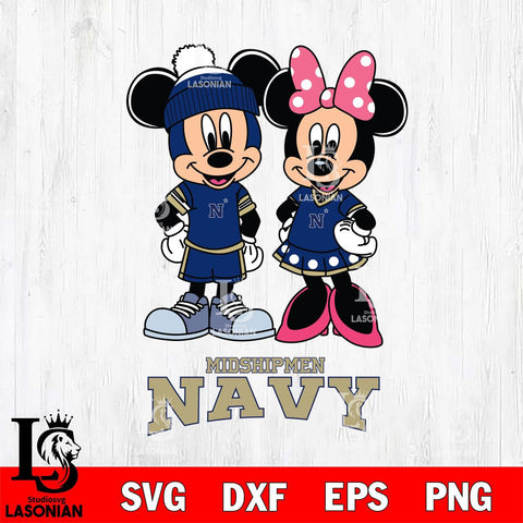 Navy Midshipmen Mickey Minnie Mouse Pink Svg Eps Dxf Png File, NCAA svg , File Cut , Digital Download , Instant Download, Cut Svg Files