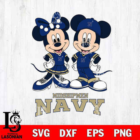 Navy Midshipmen Mickey Minnie Mouse rugby ball Svg Eps Dxf Png File, NCAA svg , File Cut , Digital Download , Instant Download, Cut Svg Files