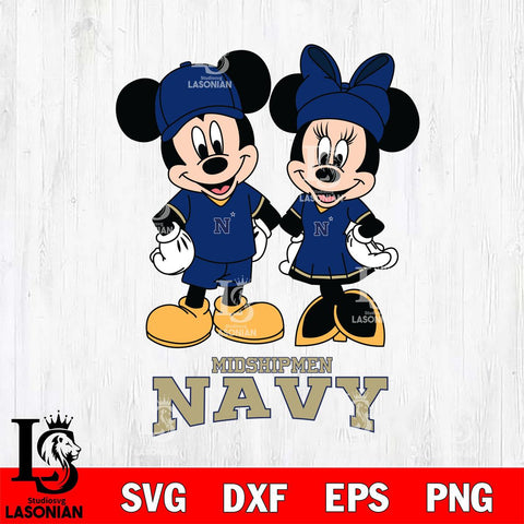 Navy Midshipmen Mickey Minnie Rugby Svg Eps Dxf Png File, NCAA svg , File Cut , Digital Download , Instant Download, Cut Svg Files