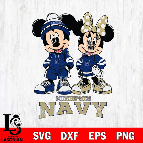 Navy Midshipmen Mickey Minnie Rugby Hoodie Svg Eps Dxf Png File, NCAA svg , File Cut , Digital Download , Instant Download, Cut Svg Files